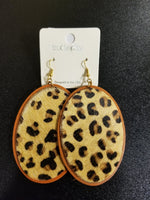 Statement Leopard Print Oval Earrings (6857229664307)