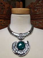 Antique Silver and Teal Necklace Set (6859108319283)