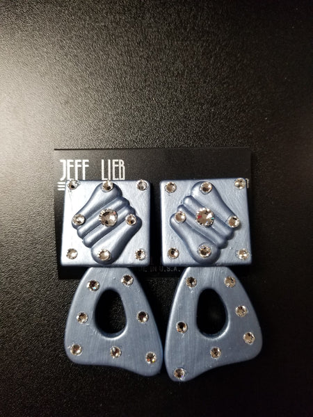Jeff Lieb Ice Blue Clip-On Earrings (6867251691571)