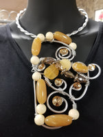 Jeff Lieb Cream and Taupe Necklace Set (6867254050867)