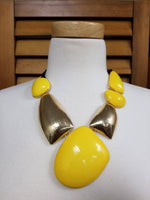 Yellow and Gold Bold Necklace Set (6892335562803)
