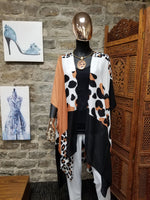 Color Block and Mixed Animal Print Kimono (6892344213555)