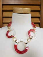 Red and White Multi-Ring Necklace Set (6897919918131)